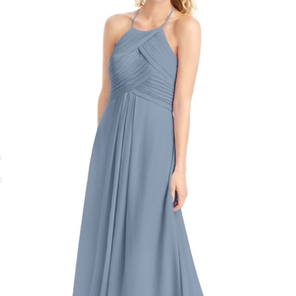 Azazie Ginger Dusty Blue Bridesmaid Dress